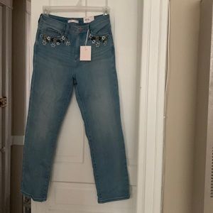 LC Lauren Conrad super high-rise slim straight jeans. Size 8. With tags on!